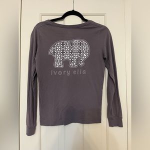 Small Ivory Ella Mauve Purple Long Sleeve Shirt